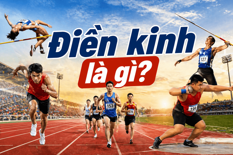 Điền kinh gồm các hoạt động vận động cơ bản như chạy, nhảy, ném, đẩy và đi bộ thể thao. 