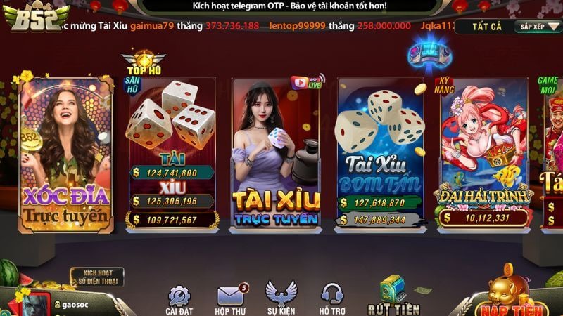 B52 CLUB gây ấn tượng với thiết kế cá tính, tạo cảm giác mạnh mẽ cho người chơi yêu thích sự khác biệt. 
